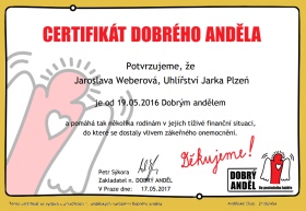 CERTIFIKÁT DOBRÉHO ANDĚLA